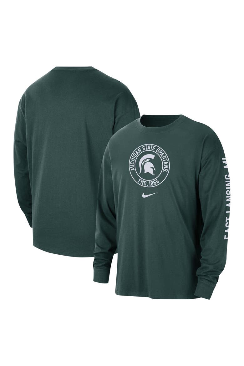 Men's Nike Green Michigan State Spartans Heritage Max90 Long Sleeve T-Shirt, Main, color, Green