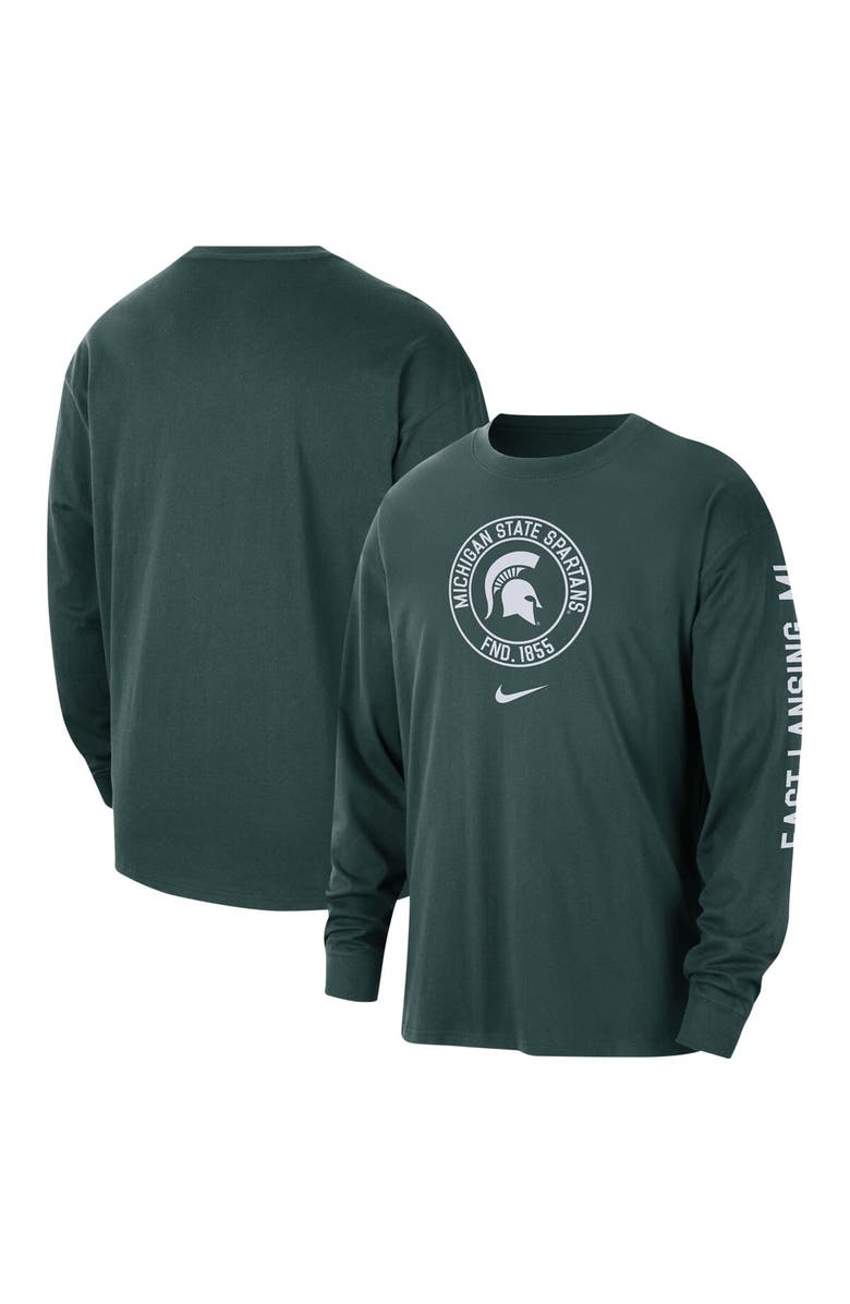 Nike Men's Nike Green Michigan State Spartans Heritage Max90 Long Sleeve T-Shirt, Main, color, Green