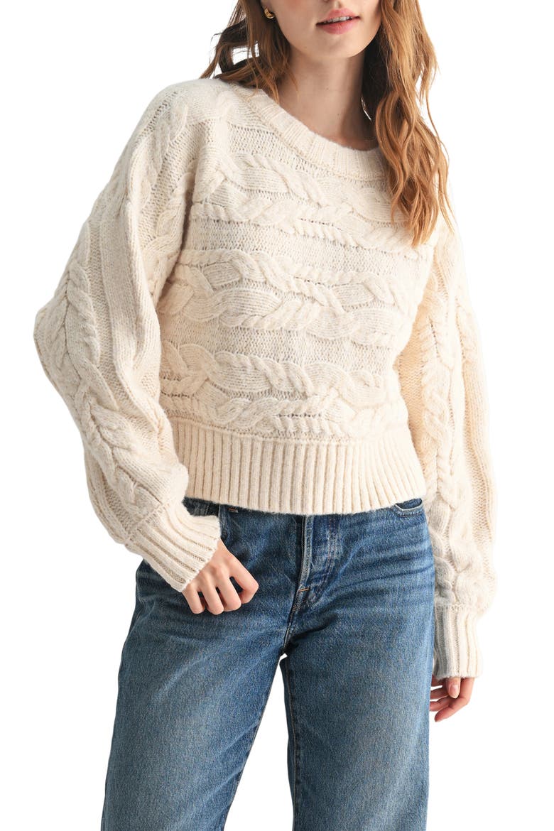 Cable Stitch Sweater, Main, color, CREAM
