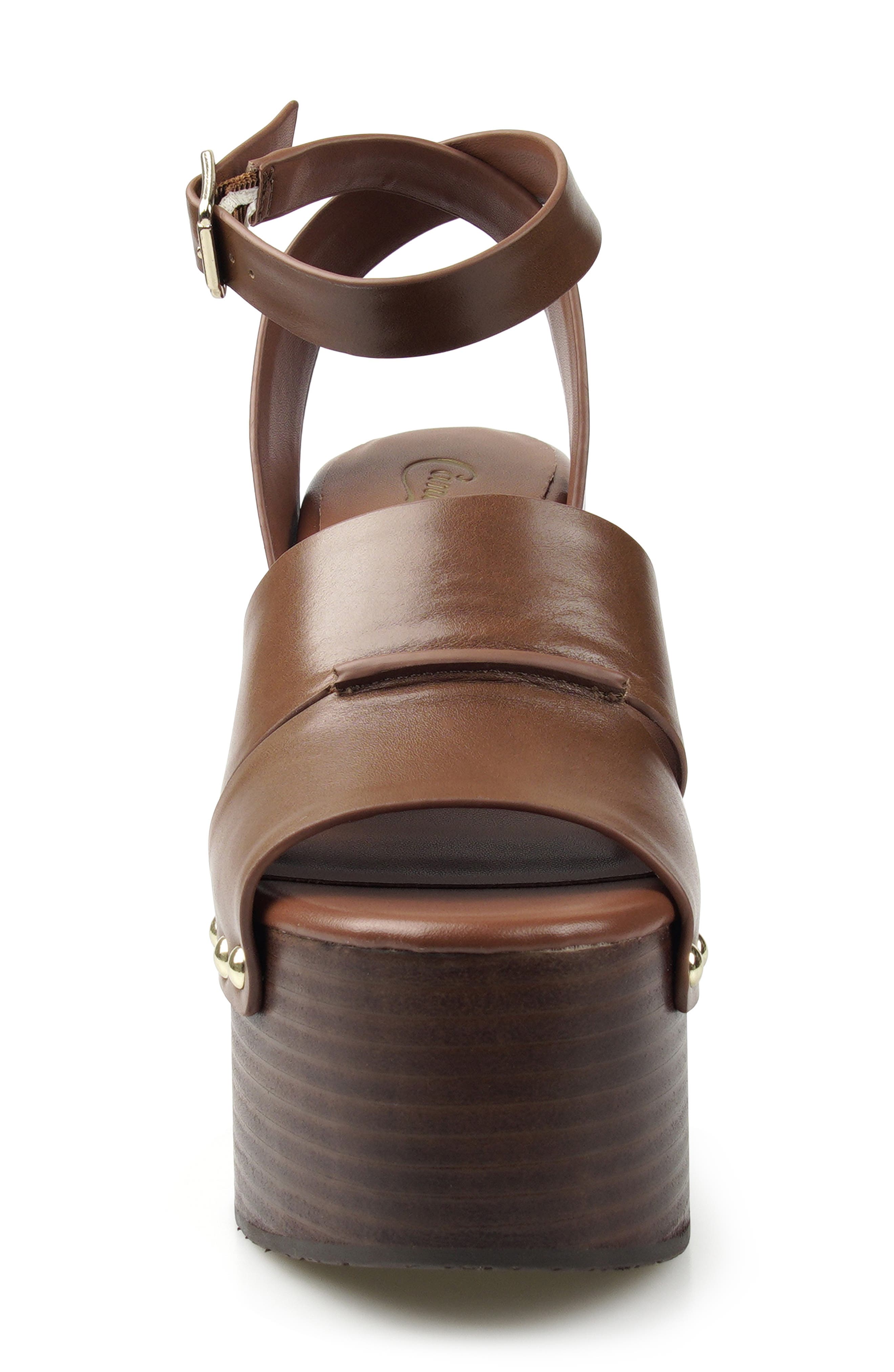 Savoyy Faux Leather Wedge Sandal, Alternate, color, BROWN