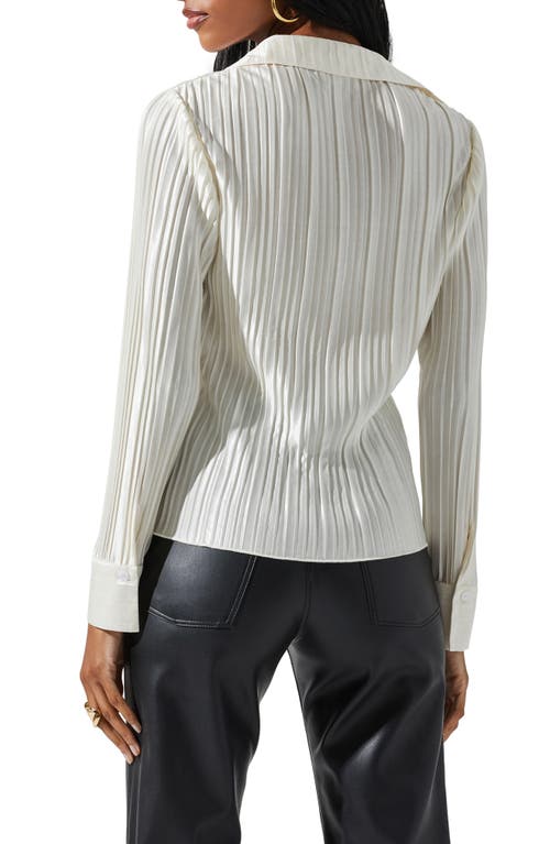 Astr The Label Laurel Pleated Button-up Shirt In Multi