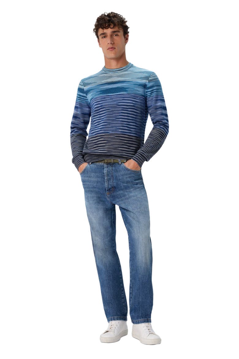 Crew Neck Sweater In Pure Flame Wool, Main, color, Blue