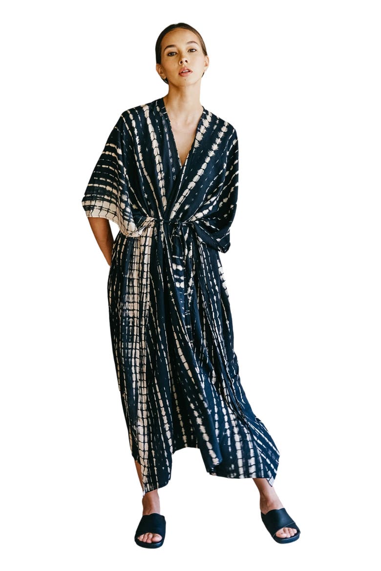Lindy Hand Dyed Duster in Black, Main, color, Black