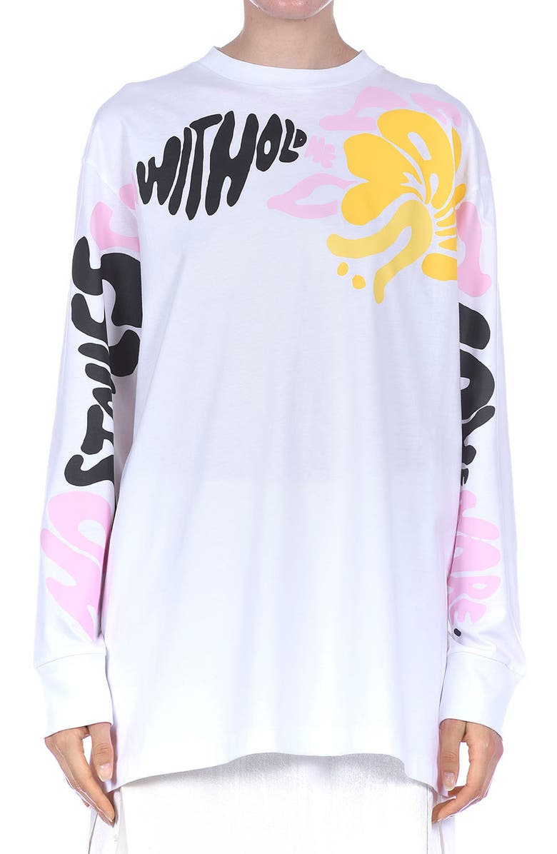 Marni Oversize Long Sleeve Graphic Tee, Main, color, 