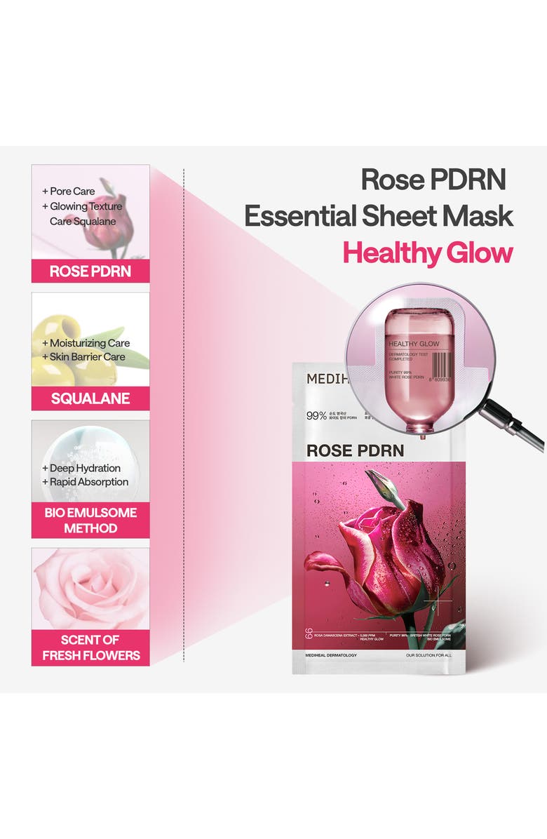 MEDIHEAL Rose PDRN Essential Mask Set, Alternate, color, Dark Red