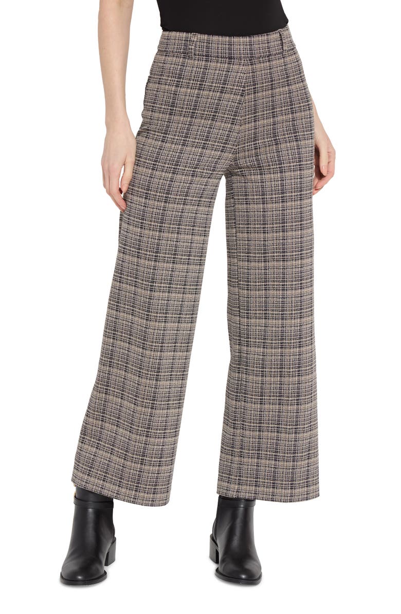 Lysse Erin Plaid Wide Leg Ponte Jacquard Pants, Main, color, Opposites Attract Pl