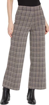 Lysse Erin Plaid Wide Leg Ponte Jacquard Pants