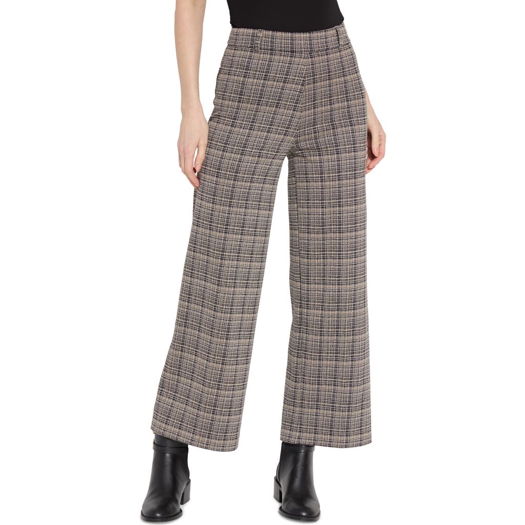 Lyssé Erin High Waist Ponte Jacquard Pant In Opposites Attract Plaid