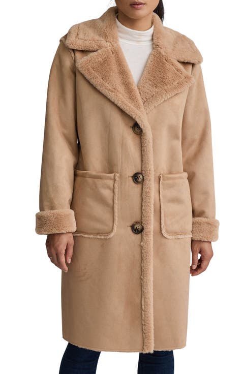 Faux Fur Trim Faux Suede Jacket