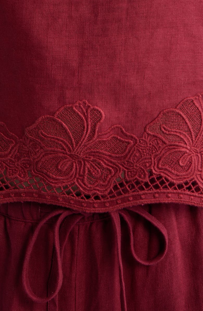 Rails Akira Embroidered Sleeveless Linen Top, Alternate, color, Berry Hibiscus Embroidery