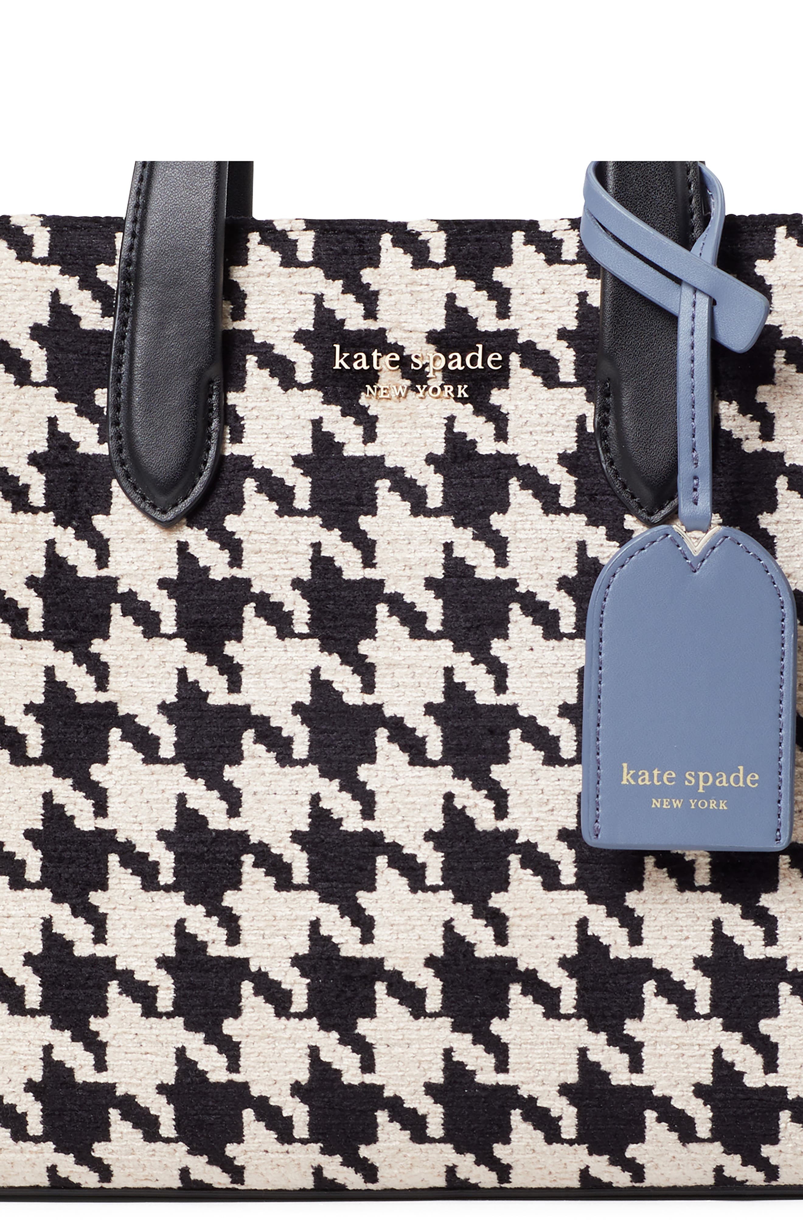 Kate Spade New York manhattan houndstooth chenille tote, Alternate, color, 