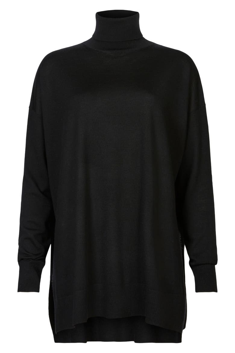 Gala Merino Wool Turtleneck Sweater, Alternate, color, BLACK
