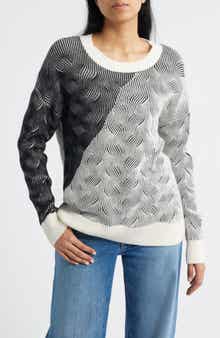 Bobeau Colorblock Scoop Neck Sweater