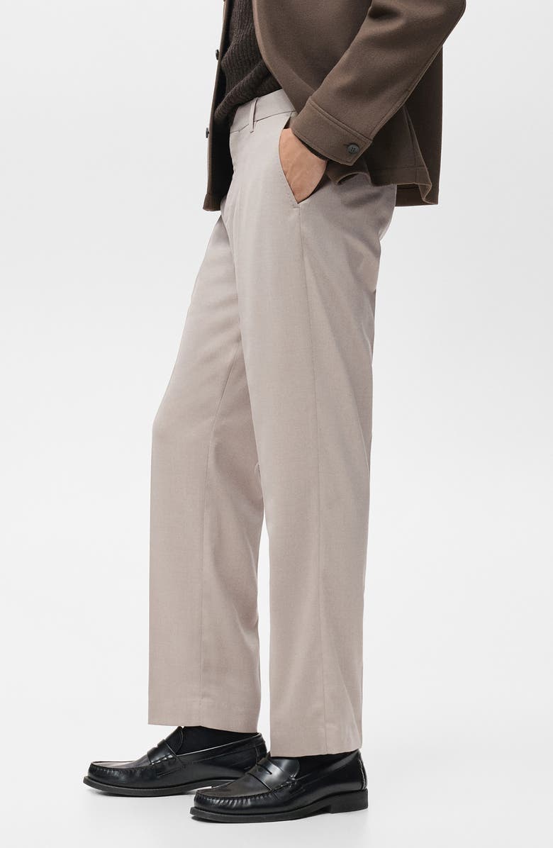 MANGO Regular Fit Pleated Pants, Alternate, color, Beige