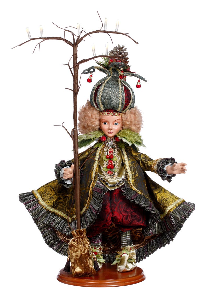 Forest Elf, Girl with LED Tree, Main, color, Dark Green