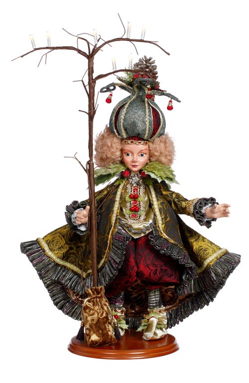 Mark Roberts Forest Elf, Girl With Led Tree In Multi