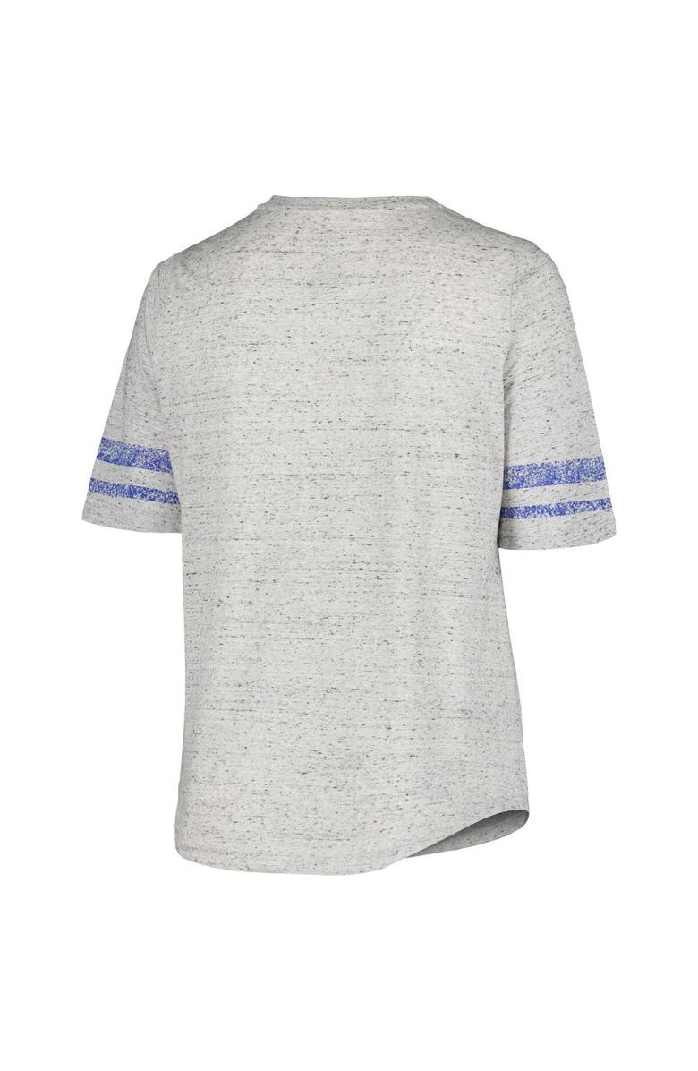 PROFILE Women's Profile Heather Gray Kentucky Wildcats Plus Size Striped Lace-Up V-Neck T-Shirt, Alternate, color, 