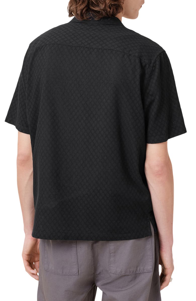 AllSaints Kylo Camp Shirt, Alternate, color, Black