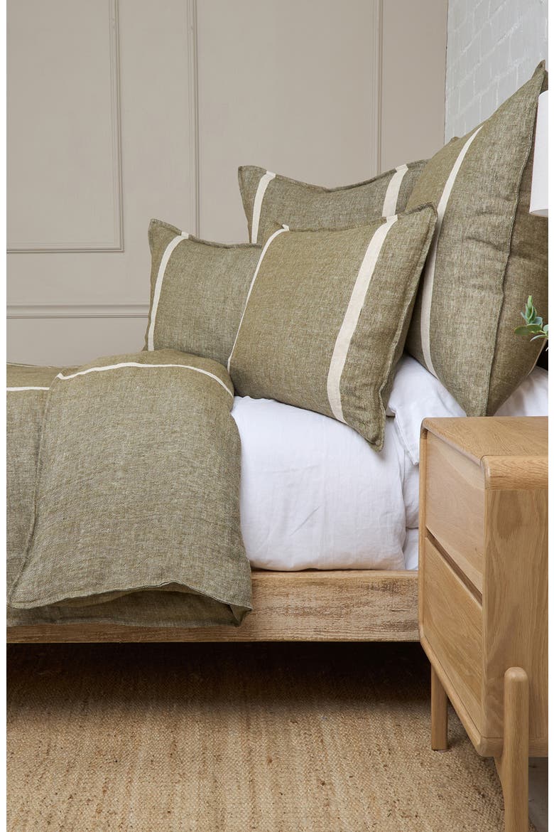 Rory Linen Euro Pillow Sham, Alternate, color, MOSS/ FLAX