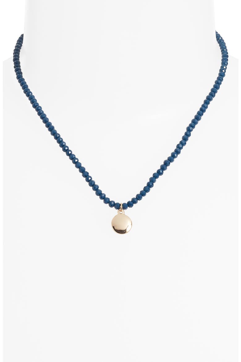 Beaded Charm Pendant Necklace, Alternate, color, BLUE- GOLD