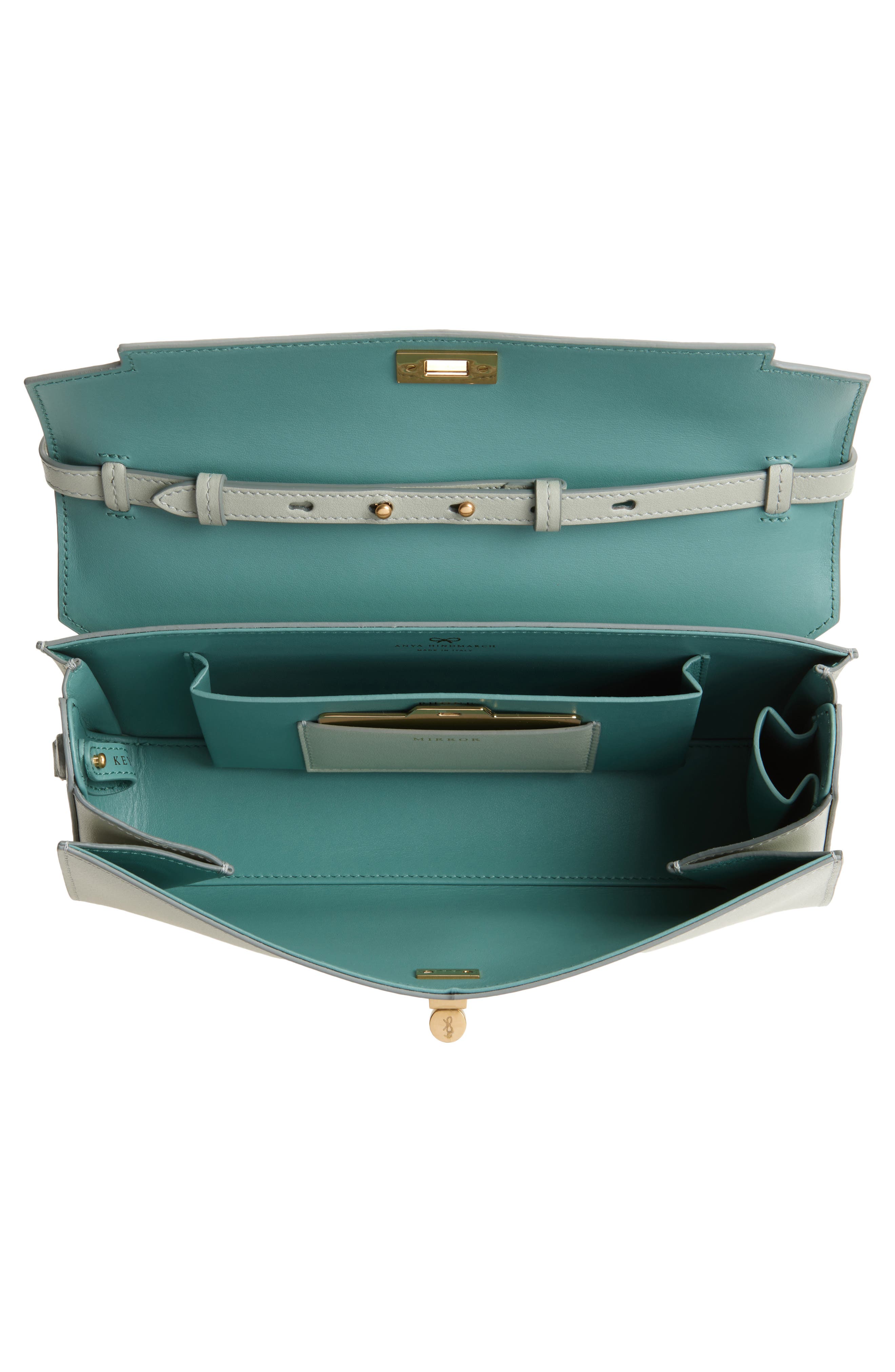 Anya Hindmarch Mortimer Leather Clutch, Alternate, color, Iceberg