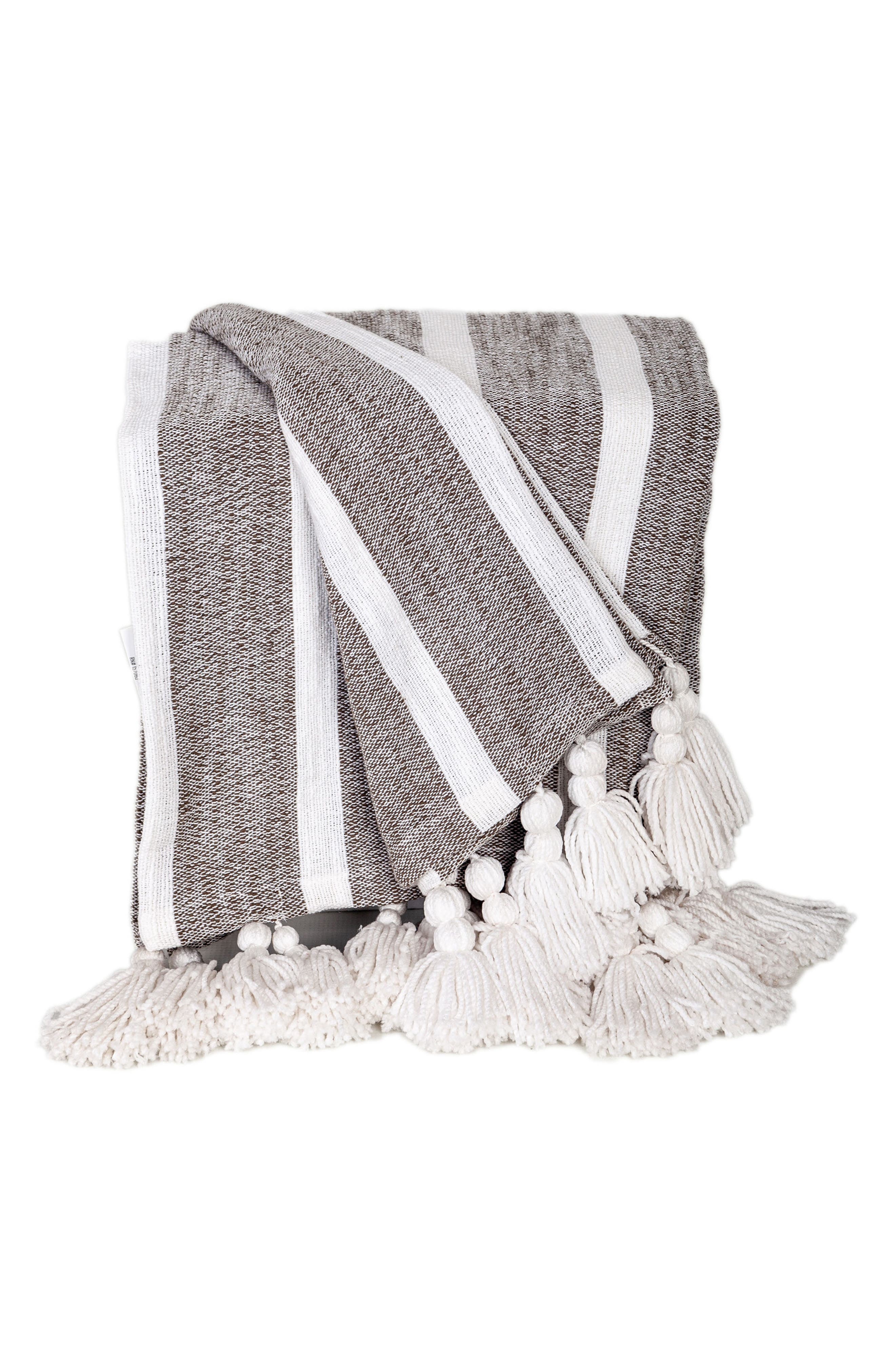 Nara Stripe Tassel Throw Blanket