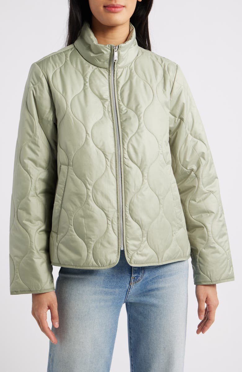 Sam Edelman Onion Quilted Jacket, Main, color, Sage