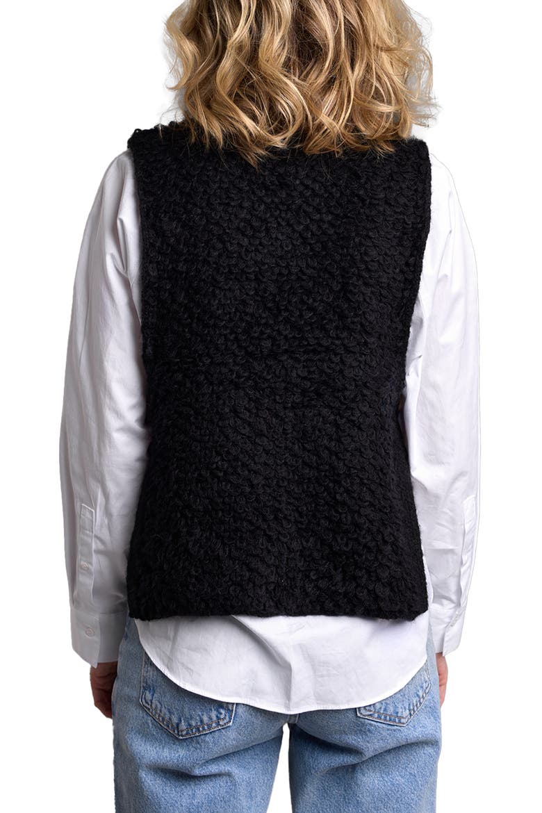 Buttoned Sweater Vest, Alternate, color, BLACK