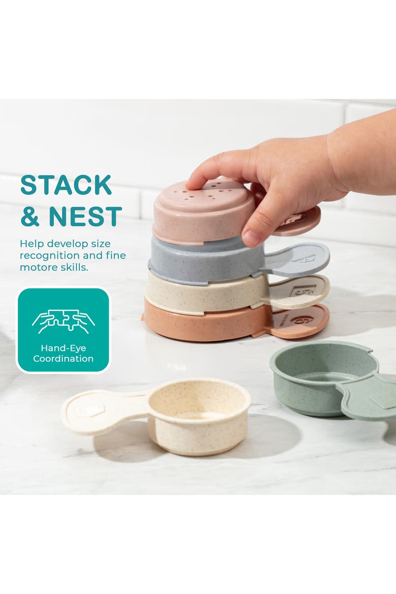 Stacking Cups Educational Bath Toy 6-Piece Set, Alternate, color, Multicolor