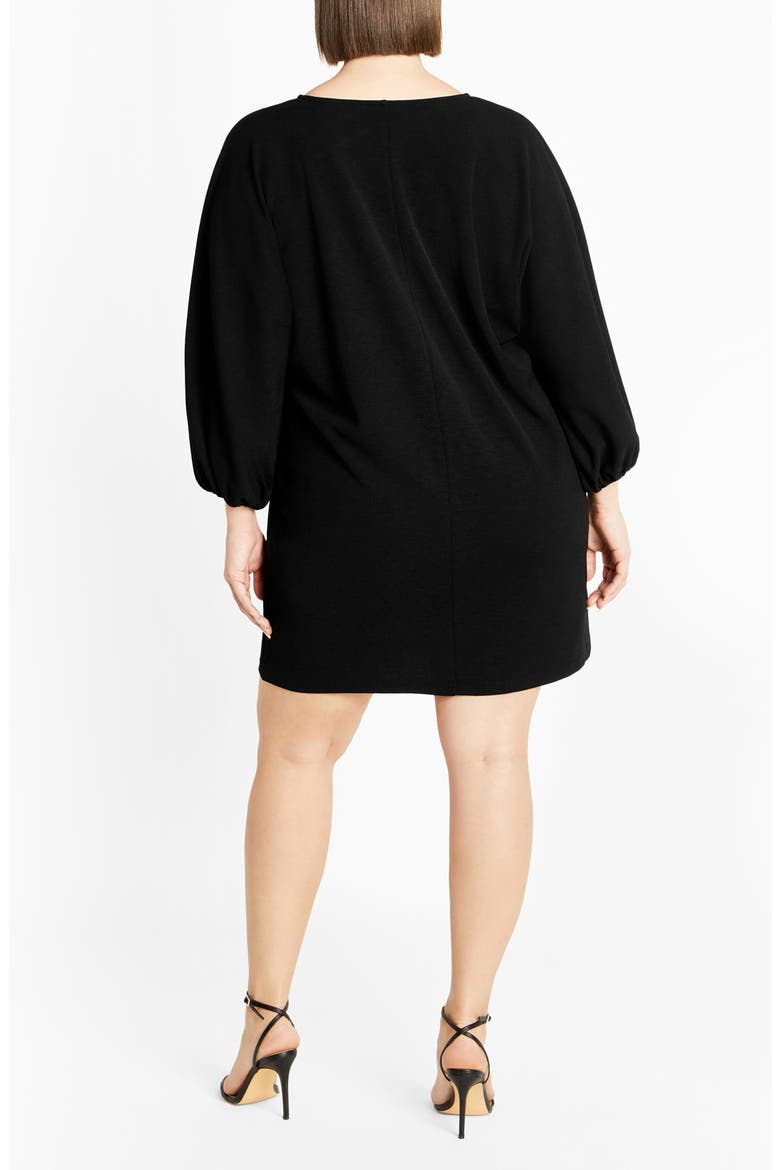 Oakleigh Long Sleeve Shift Minidress, Alternate, color, BLACK