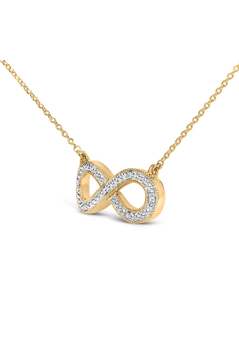 Gold Vermeil Diamond Accent Infinity Pendant Necklace, Alternate, color, Silver