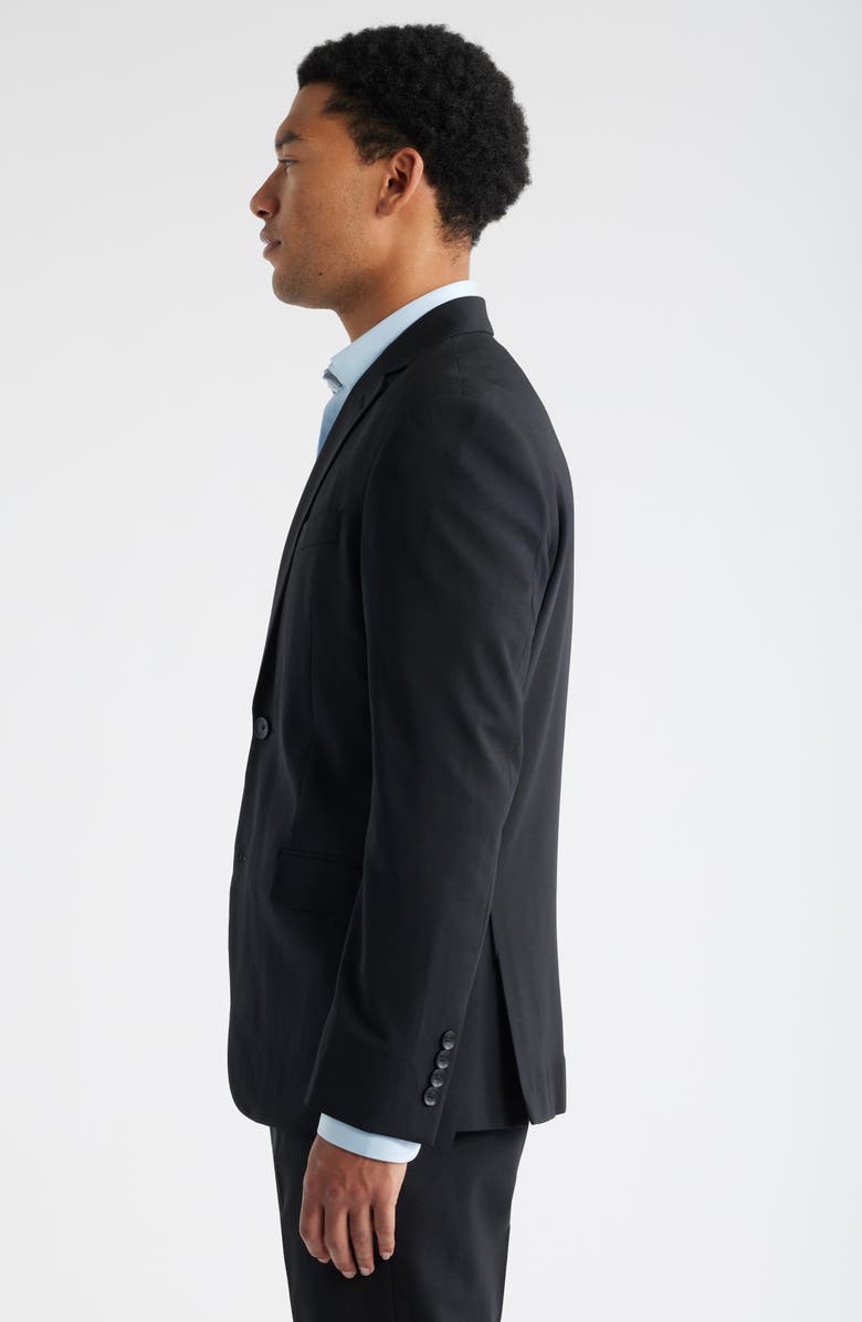 Trim Fit Solid Stretch Wool Suit Coat