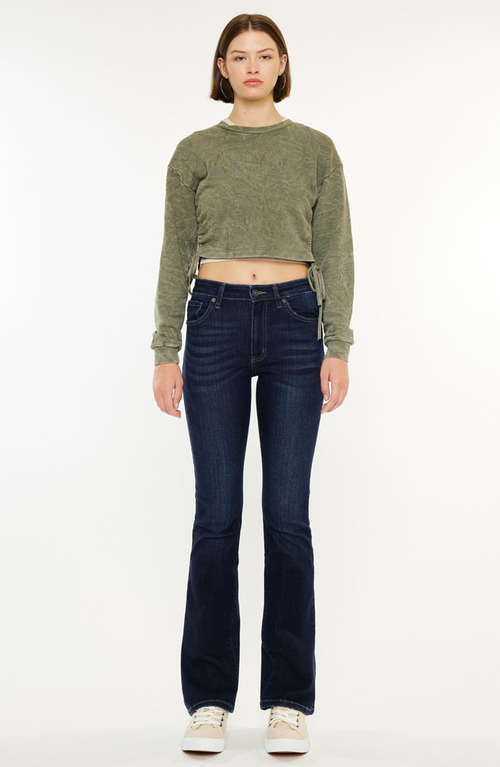 Kancan Marla High Rise Skinny Bootcut Jeans In Dark Wash