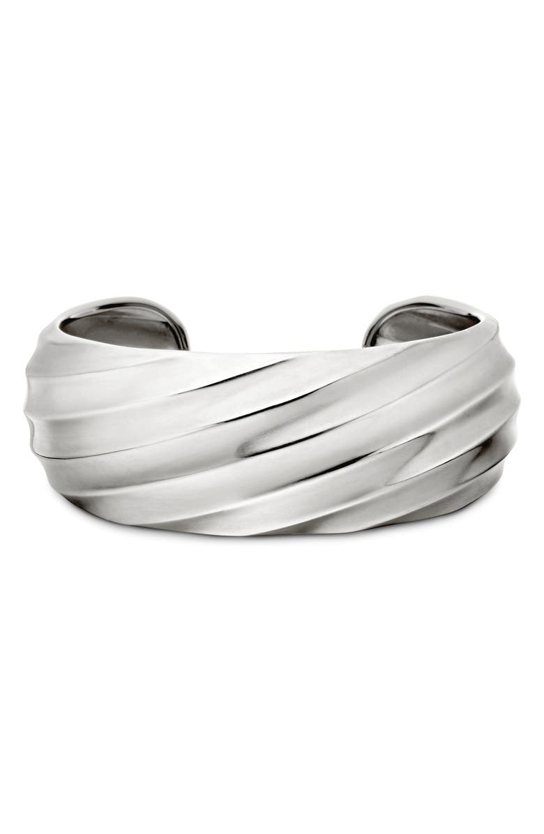 David Yurman Cable Edge Cuff Bracelet in Recycled Sterling Silver, Alternate, color, Sterling Silver Recycled