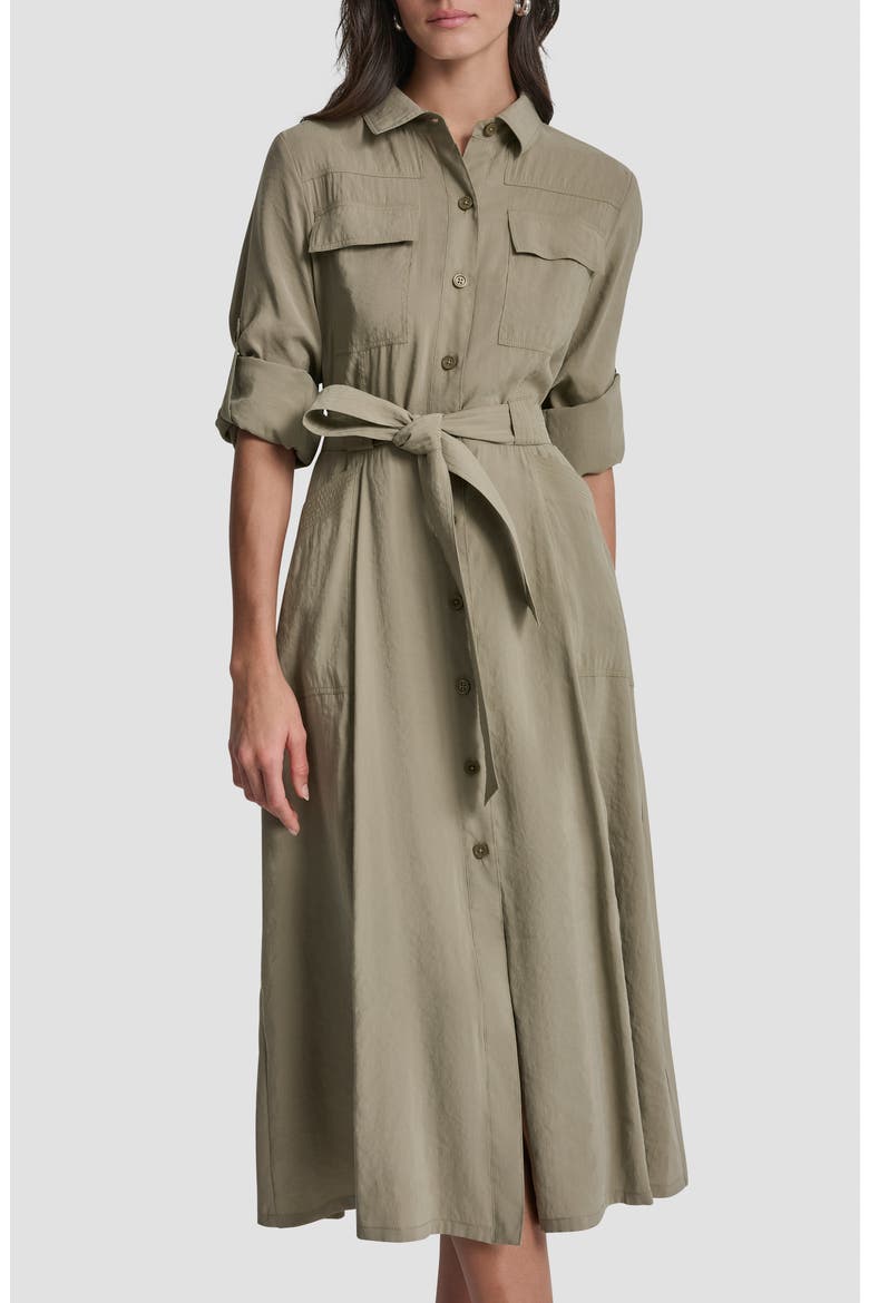 Fuji Long Sleeve Cargo Shirtdress, Alternate, color, LIGHT FATIGUE