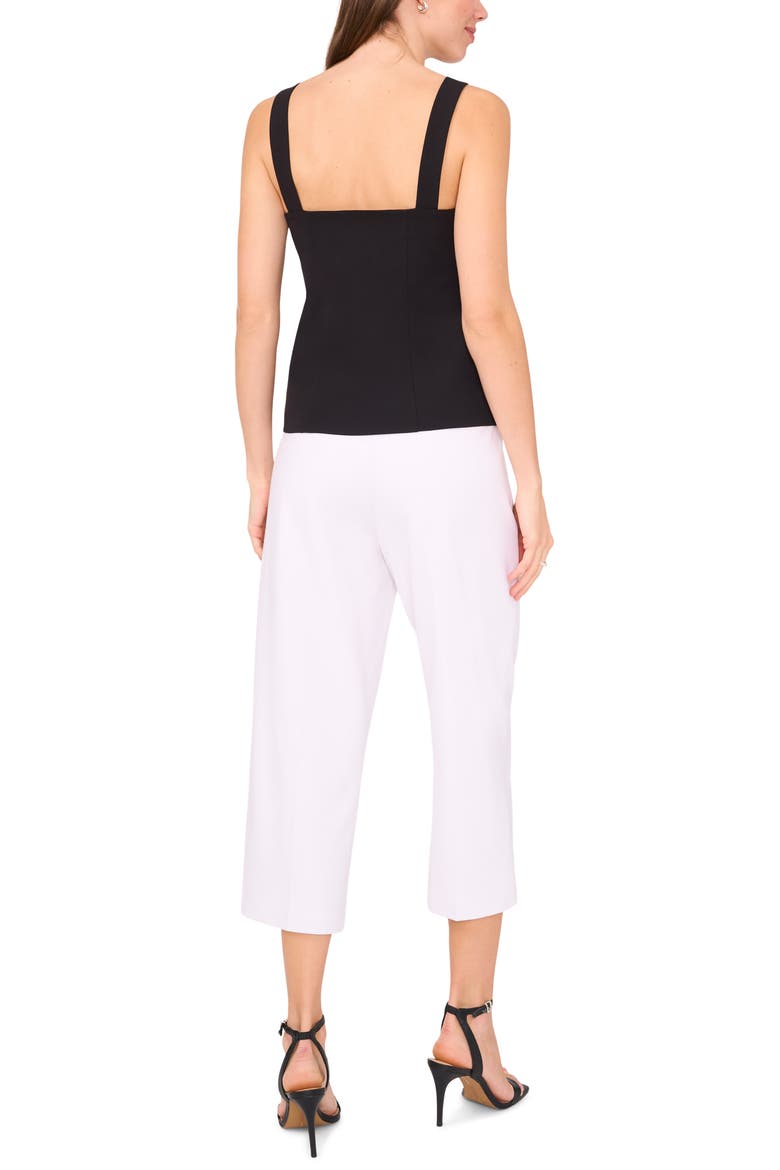 Sleeveless Button-Up Bustier Top, Alternate, color, RICH BLACK