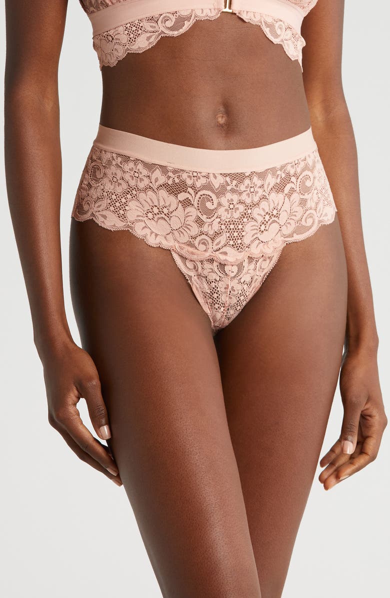 HAH Spin Me Lace Panties, Main, color, Copper Rose