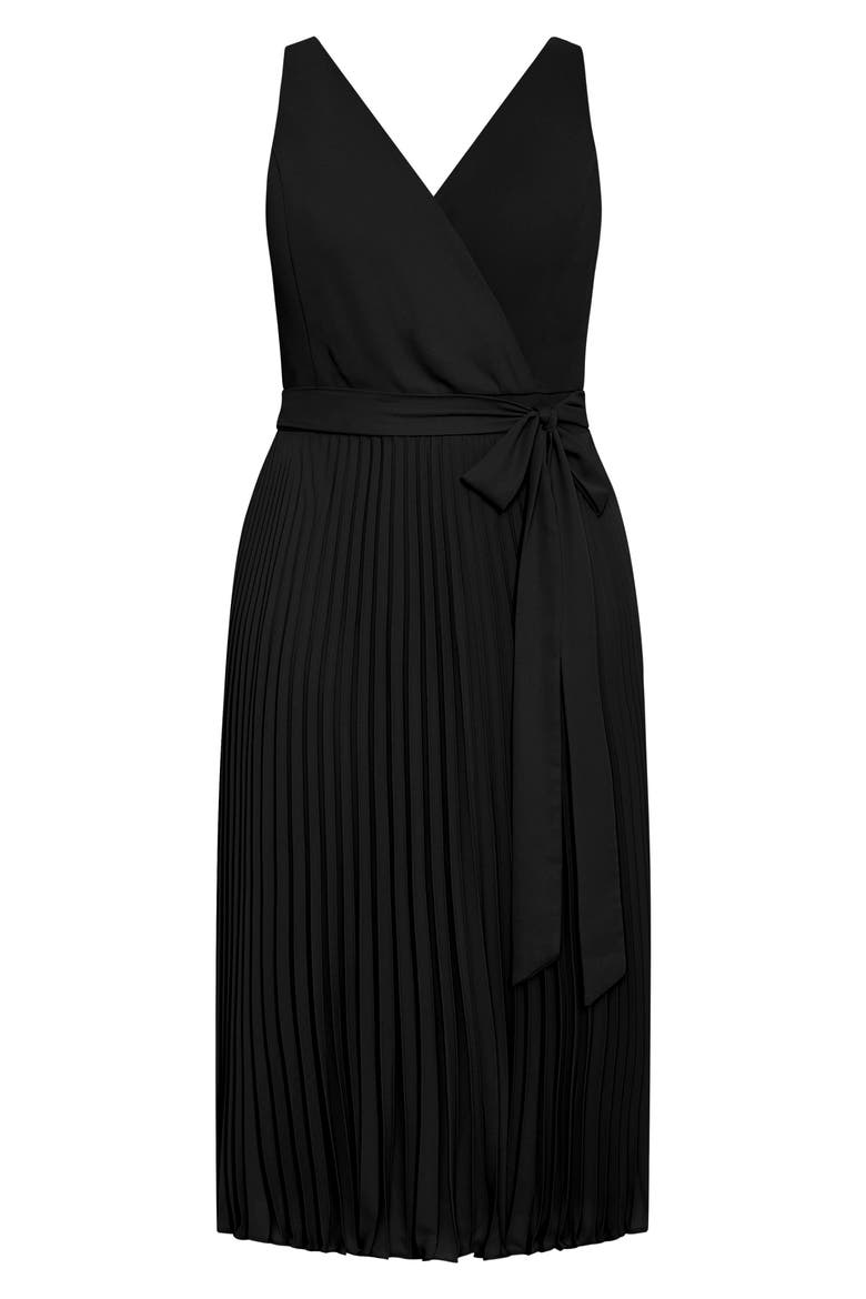 Zella Sleeveless Pleated Dress, Alternate, color, BLACK
