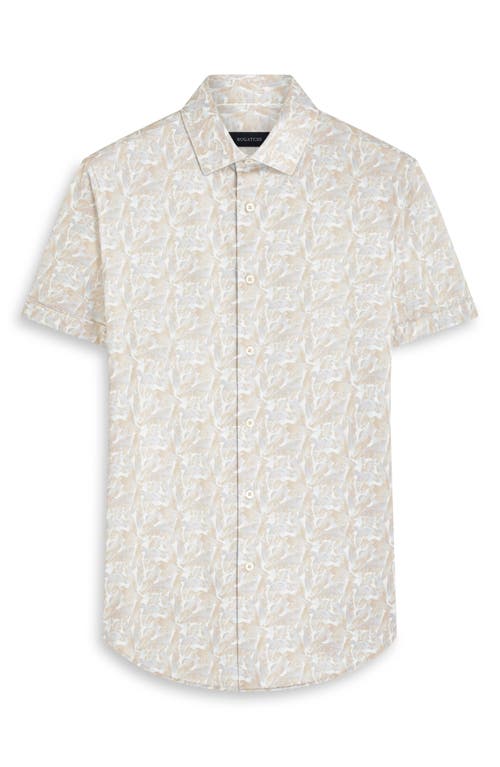 Bugatchi Miles Ooohcotton® Leaf Print Short Sleeve Button-up Shirt