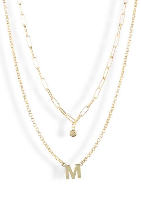 Diamond Initial Charm Necklace