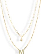 MESHMERISE Diamond Initial Charm Necklace