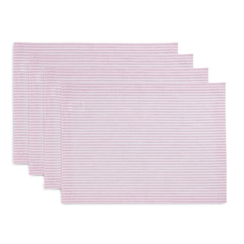 Linen Placemats Set of 4, 14 x 19" - Narrow Stripe