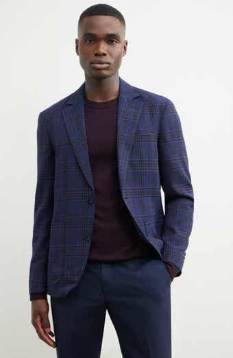 Villa Plaid Knit Wool Blend Sport Coat