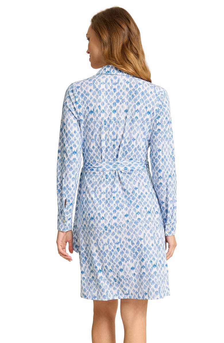 Tommy Bahama Carmela Coastal Sands Long Sleeve Wrap Shirtdress, Alternate, color, French Blue