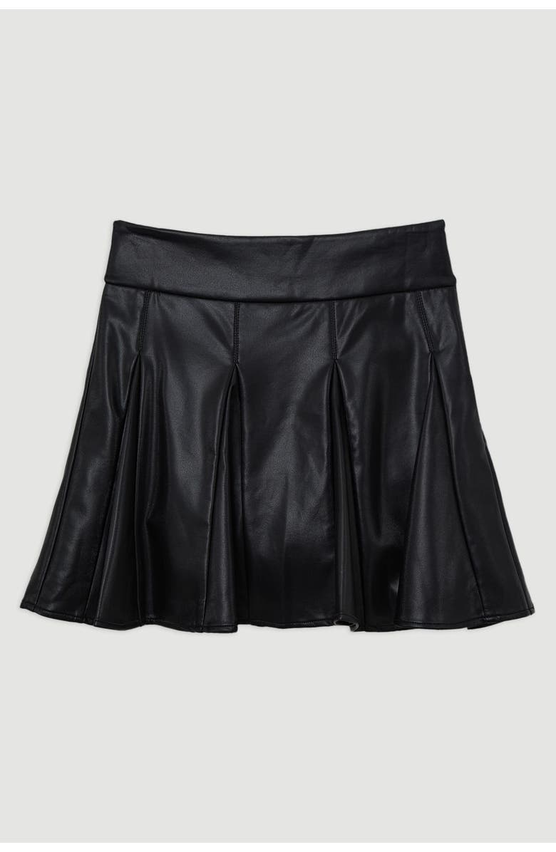Karen Millen Faux Leather Flippy Mini Skirt, Alternate, color, Black