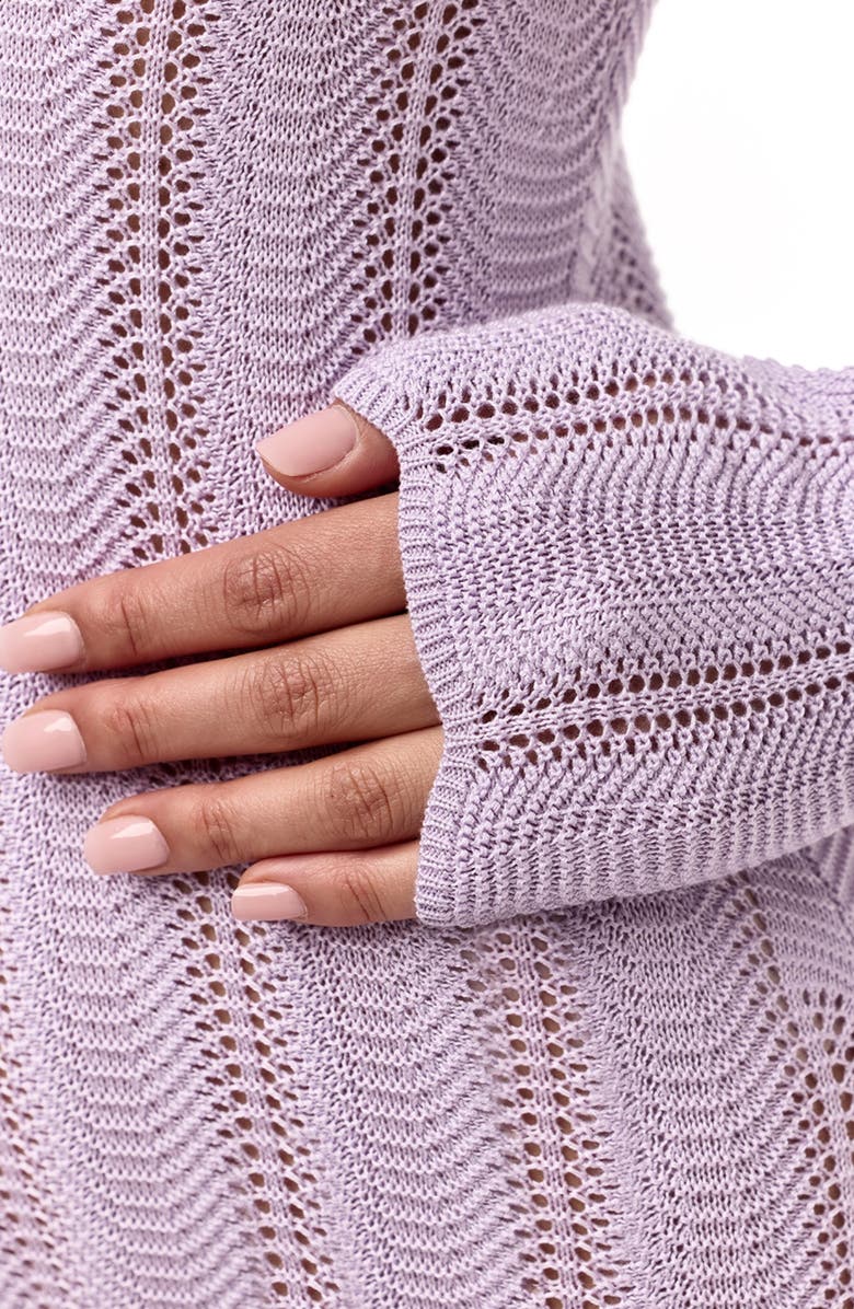 Naked Wardrobe Long Sleeve Knit Maxi Dress, Alternate, color, Lavender