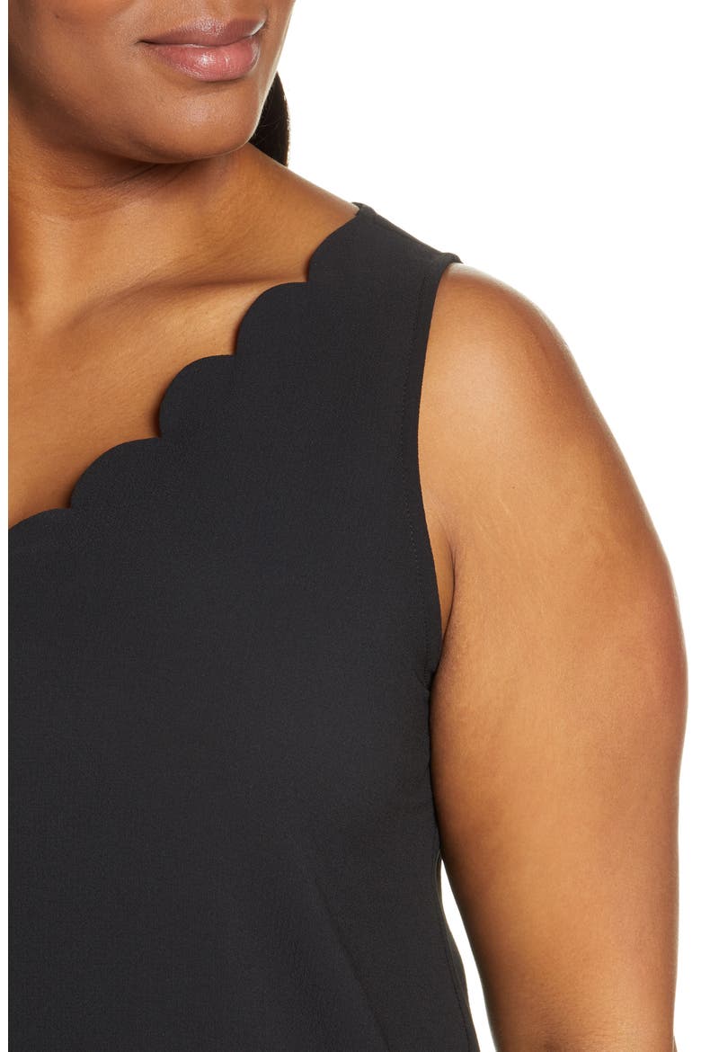 Gibson x Living in Yellow Savannah Scalloped V-Neck Tank (Nordstrom Exclusive), Alternate, color, BLACK