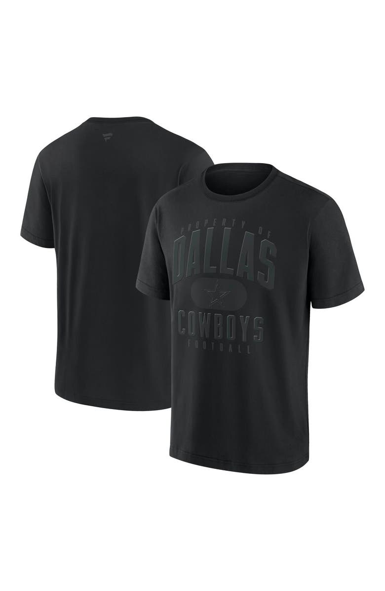 FANATICS Men's Fanatics Black Dallas Cowboys Black Out Heavyweight T-Shirt, Main, color, Black