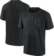 FANATICS Men's Fanatics Black Dallas Cowboys Black Out Heavyweight T-Shirt