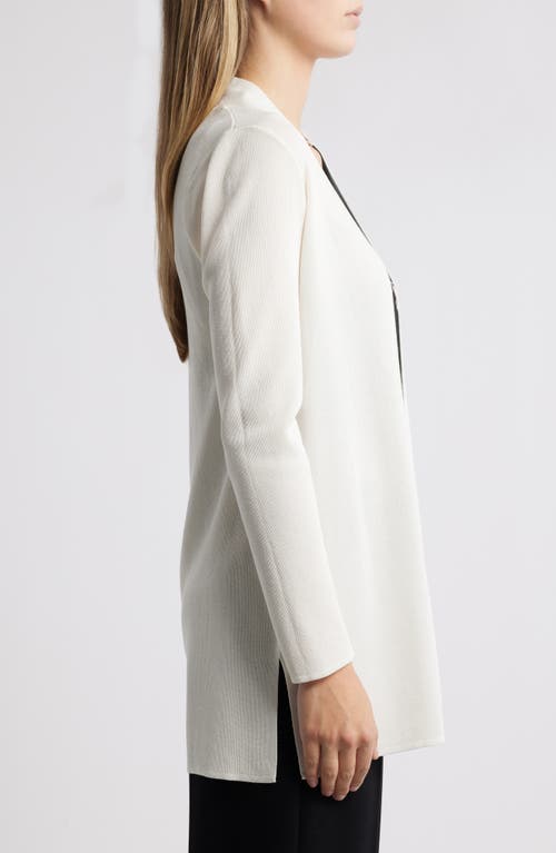 Anne Klein Nappa Open Front Cardigan In White Dove
